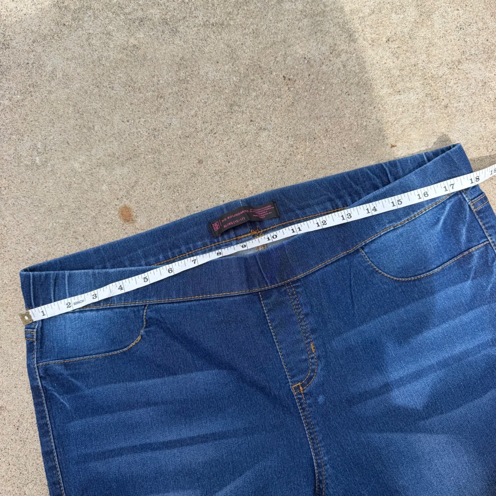 No Boundaries Jeggings Women XL Blue Dark Wash Pull On Stretch Casual Jeans - Picture 10 of 14